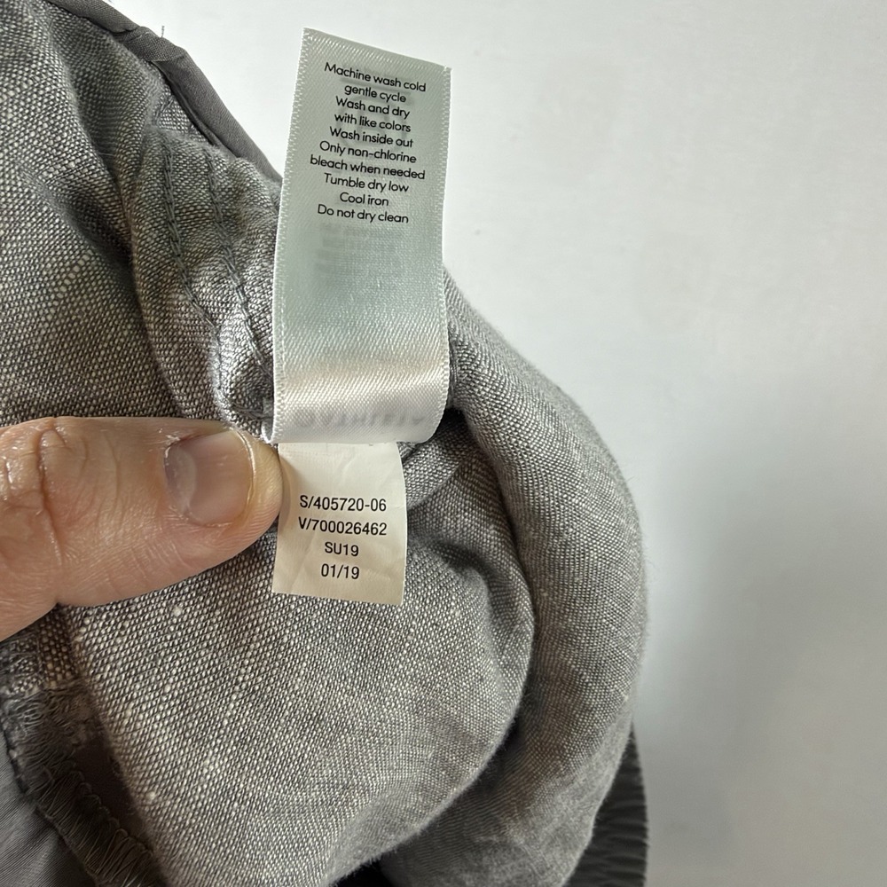 Athleta Women Cabo 100% Linen Jogger Pants Sz 16 Gray Drawstring Resort Coastal - Picture 5 of 11